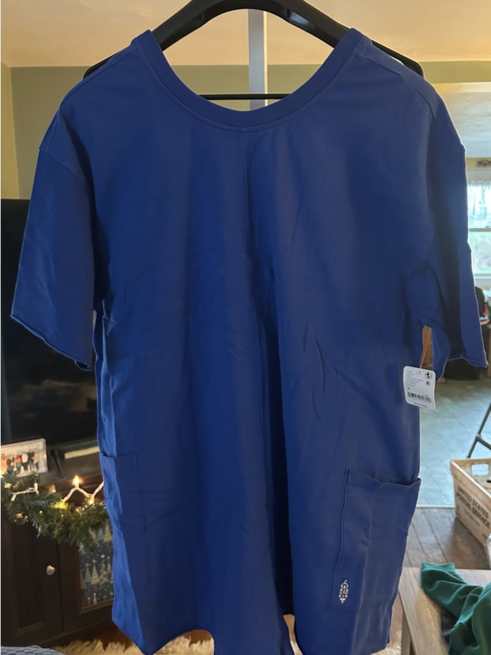 Free People Hot Shot Onesie Tee Romper in Electric Blue